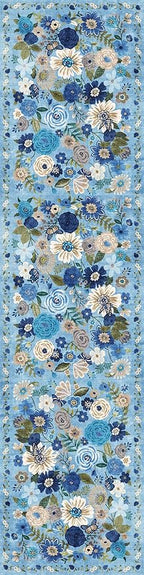 Rug for Hallways Kitchen Rug 2'6" x 14', Non Slip Washable Rugs with Rubber Backing Soft Floral Carpet Runner for Hallways, Kitchen, Laundry, Bedroom, Bathroom(2.6 x 14, Blue Garden)