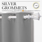 NICETOWN Bedroom Curtains Blackout Drapery Panels, Three Pass Microfiber Thermal Insulated Solid Ring Top Blackout Window Curtains/Drapes (Two Panels, 34 x 84 inches, Silver Grey)