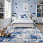 RELEANY Washable 6'x9' Abstract Area Rug for Living Room Blue Gray
