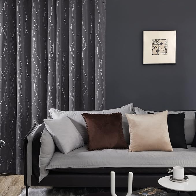 Deconovo Living Room Curtains 84 Inches Long, Blackout Curtains for Bedroom