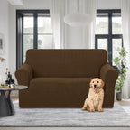 U-NICE HOME Loveseat Cover Stretch Couch Cover Sofa Slipcover, Brown