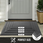 HIYARD Sturdy Front Door Mat, Absorbent Muddy Dirt Resist Welcome Door Mats Outdoor Indoor, Stain and Fade Resistant, Non-Slip Backing Entry Mat Low Profile Doormat for Entryway, 47×32, Grey