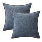 MIULEE Decorative Couch Throw Pillow Covers 18x18 in Dark Grey Blue 2 Pack