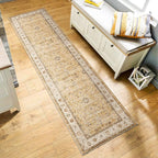 TOPRUUG Washable Runner Rug 2x7 - Hallway Runner Rug Kitchen Rugs and Mats Non Skid Washable Waterproof Carpet Runner for Living Room Bedroom Bathroom (Gold, 2X7)