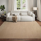 YDKGL Boho Washable Area Rugs 6x9 ft, Non Slip Area Rug for Living Room, Braided Office Rugs Bedroom Rug Woven Washable Indoor Floor Carpets for Office Dining Bedroom Living Room, Easy to Clean, Brown