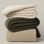 EVERGRACEHOME Chunky Chenille Knit Throw Blanket for Couch, Soft Luxurious Oversized Queen Moss Stitch Blanket for Bed, Cozy Farmhouse Knitted Throw for Sofa, Olive Green, 90" x 90"