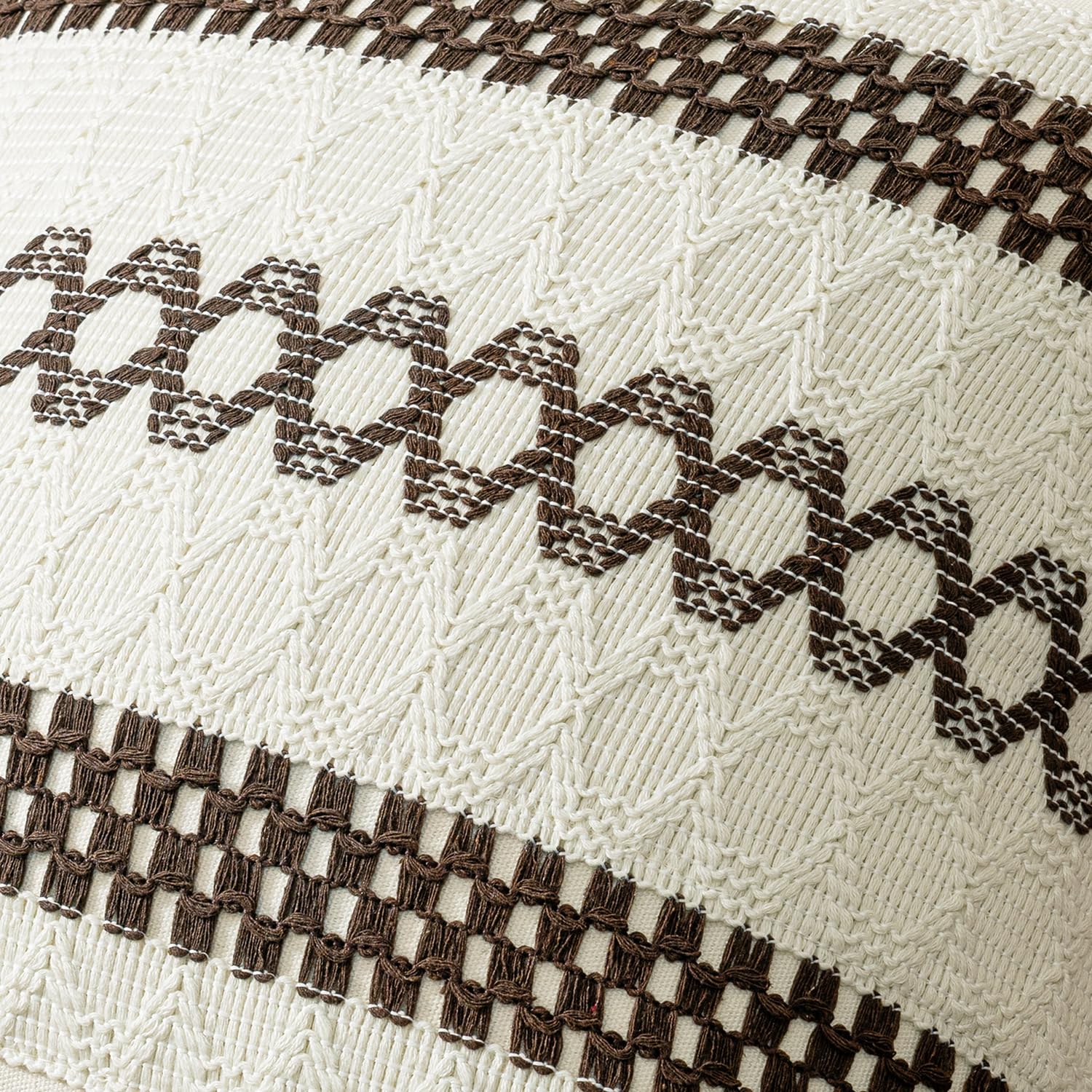 MIULEE Set of 2 Dark Brown Boho Decorative Pillow Covers 20x20 Inch