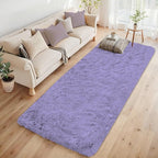 2x6 Runner Rug for Bedroom: Fluffy Shag Soft Washable Rugs Small Fuzzy Plush Indoor Carpet for Hallway Bedside Dorm Kids Girls Boys Room (Purple, 2'x6')
