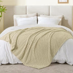 BEDELITE Fleece Throw Blanket for Couch & Bed - 3D Jacquard Decorative Almond Blanket, Super Soft and Cozy Warm Fuzzy Blanket All Seasons Suitable, 60x80Inches