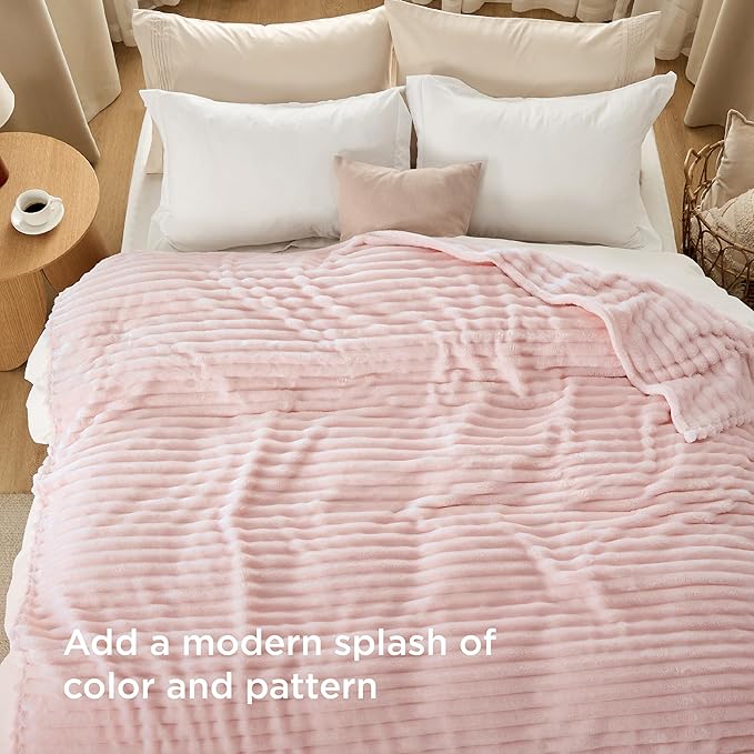 Bedsure GentleSoft Crystal Pink Full Blanket for Bed - Cozy Soft Blankets for Women, Cute Large Throws for Girls, 84x90 Inches