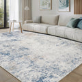 8x10 Washable Area Rugs for Living Room,Bedroom,Dining Room- Blue Beige
