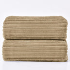 BEDELITE Fleece Blanket Queen Size – 3D Ribbed Jacquard Soft and Warm Decorative Fuzzy Blankets – Cozy, Fluffy, Plush Lightweight Throw Blankets for Couch, Bed, Sofa(Brown, 90x90 inches)