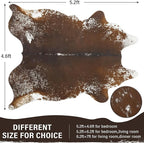 AROGAN Western Decor Faux Fur Cowhide Rug, 4.6×5.2 Feet Premium Animal Skin Cow Hide Rug, Sturdy Cow Print Rugs for Wall Decor, Western Floor Carpet for Bedroom Living Room, Spotted Brown
