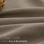 Nanspring Dark Taupe Linen Curtains 63 Inches Length 2 Panels Set for Living Room Back Tab Pocket Light Filtering Semi Sheer Drapes Neutral Farmhouse Cotton Linen Textured Window Curtain 52X63 Inch