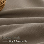 Dark Taupe Linen Curtains 84 Inches Long for Bedroom Back Tab Light Filtering Privacy Semi Sheer Curtains Modern Farmhouse Decor Dark Taupe Cotton Textured Curtain for Living Room 2 Panels 52x84