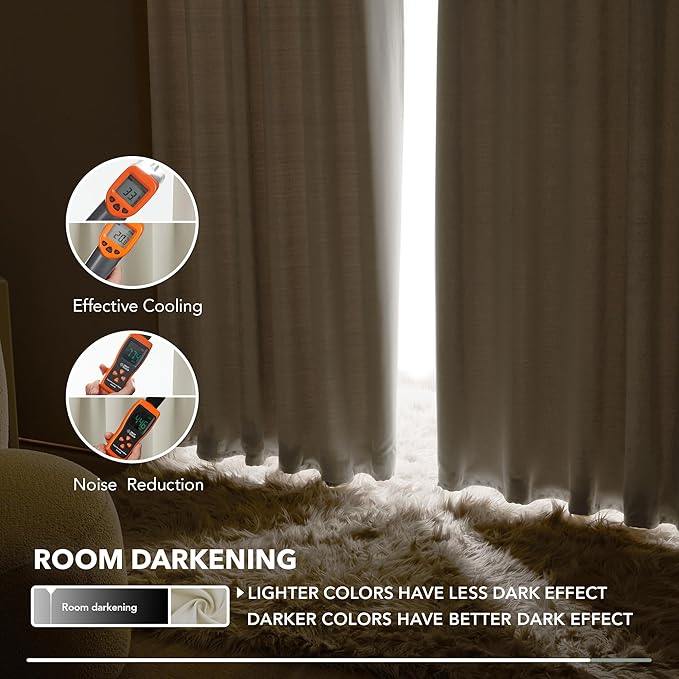 Deconovo Blackout Curtains for Bedroom, Living Room Curtains 63 Inches Long