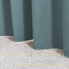 NICETOWN Blackout Greyish Blue Curtains for Sliding Glass Door 2 Panels - Thermal Insulated Grommet Room Darkening Window Drapes Sound Reducing Room Dividers for Living Room (2 Panels, W66 x L84)