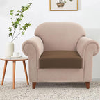 Water Resistant Couch Cushion Covers Stretch Sofa Seat Slipcover for Pets, Thick RV Dinette Cushion Covers Sofa Protector, Washable (Small, Coffee)