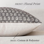 Foindtower Set of 2 Decorative Vintage Floral Print Throw Pillow Covers Neutral Modern Farmhouse Cushion Covers Boho Home Decor for Sofa Couch Chair Bedroom Living Room,22×22 Inch,Rustic Gray