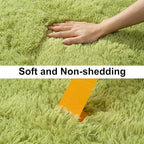 Soft Runner Rugs for Bedroom Hallways, 2x4 Grass Green Fluffy Shag Throw Area Rug Non Slip for Bedside Dorm, Long Shaggy Furry Carpet for Nursery Living Room