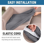 H.VERSAILTEX High Stretch Individual Seat Cushion Covers 3 Pack Thick Jacquard Textured Twill Fabric Sofa Slipcovers for 3 Couch Cushion Washable Couch Cover for Living Room Outdoor Patio,Grey
