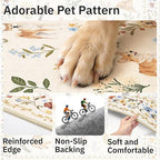 Soalmost Dog 9x12 Area Rugs for Living Room, Washable Animal Soft Rug Beige