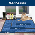 Smiry Front Door Mat Outside Entrance, Low Profile Rubber Doormat, 47x23