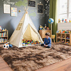 Pionblank 9x12 Area Rug, Large Area Rug for Living Room, Shag Rug for Bedroom Brown, Soft Furry Non Slip Carpet for Kids Room Nursery Teens Dorm Home Decor, Tie-Dyed Coffee