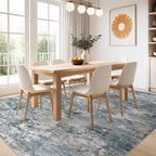 Nakagishi 8x10 Area Rugs Living Room: Washable Abstract Large Neutral Soft Rug Stain Resistant Modern Indoor Floor Non-Slip Carpet for Bedroom Nursery Kids Playroom Office Dining Room Dorm-Blue Brown
