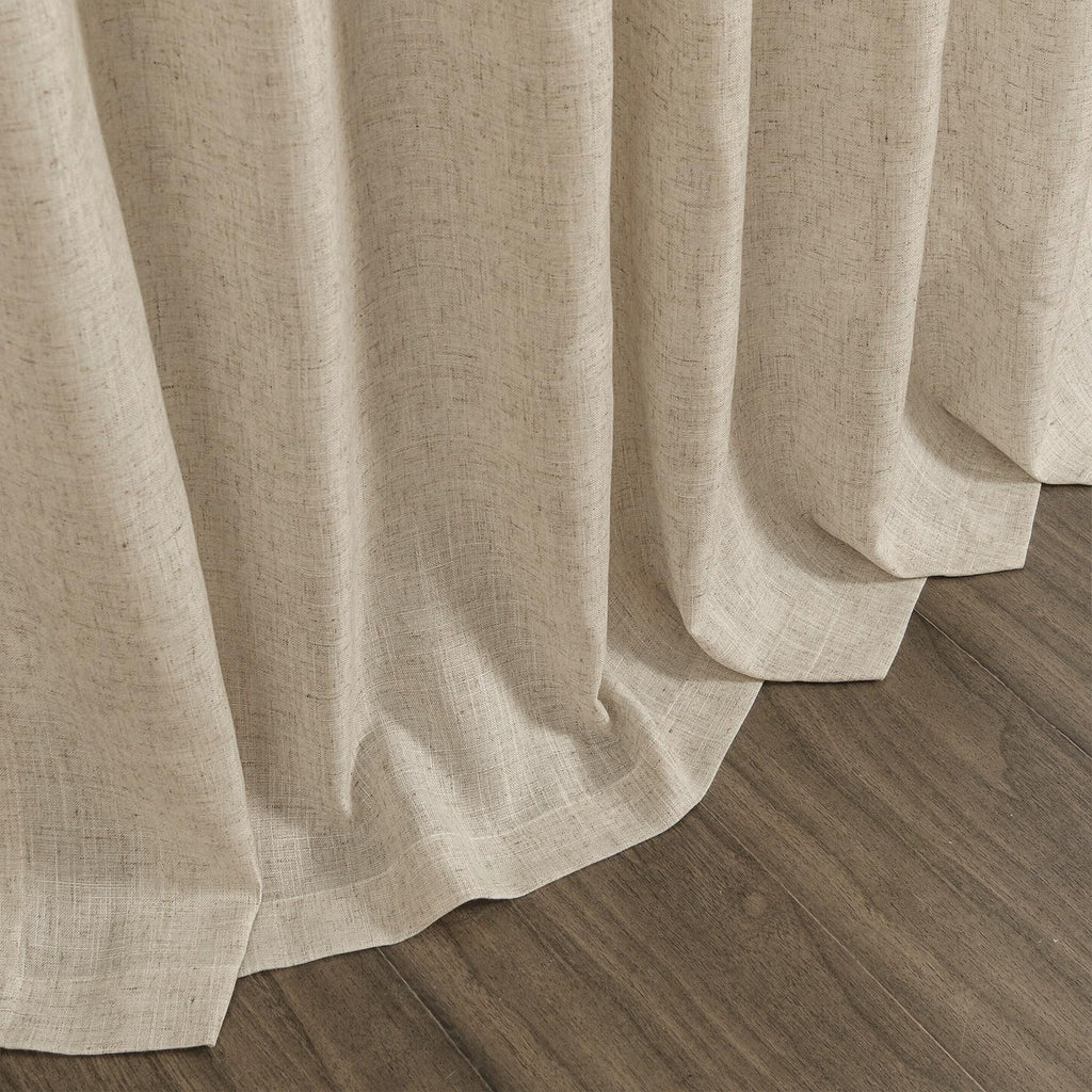 Taupe Burlywood Linen Curtains 132 Inch Length for Living Room Light Filtering Semi Sheer Curtain Back Tab Modern Farmhouse Decor Drapes Floor to Ceiling High Window for Bedroom 52x132, 2 Panels