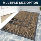 Colorxy Waterproof Doormat, Sturdy Natural Rubber Front Indoor Mat, Non Slip Low Profile Indoor Outdoor Door Mats, Stain and Fade Resistant Floor Mat, Easy Clean Patio Entrance Mat, 71''x47'', Brown