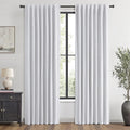 MIULEE 100% Blackout Linen Curtains 42 x 63 Inch Grayish White 2 Panels
