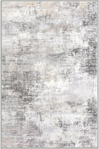 IOHOUZE Small Abstract Area Rug 2x3 Ft Entryway Rugs Washable Door Mat Indoor Entrance, Rubber Backed Throw Rugs, Printed Faux Wool Non Slip Floor Carpet for Foyer Front Door Sink, Grey Beige