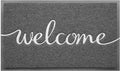 CozyBounty Grey Door Mat Welcome Mats Outdoor Indoor Non-Slip Doormat for Entryway Low-Profile Floor Mat for Yard, Garage, High Traffic Areas (30"x17.5", Grey)