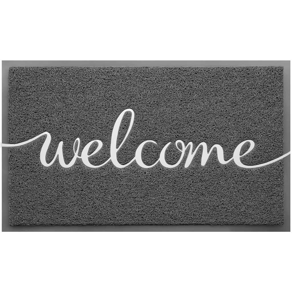 Grey Door Mat Welcome Mats Outdoor Indoor Doormat for Entryway Floor Mat