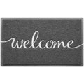 Grey Door Mat Welcome Mats Outdoor Indoor Doormat for Entryway Floor Mat