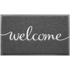 Grey Door Mat Welcome Mats Outdoor Indoor Doormat for Entryway Floor Mat