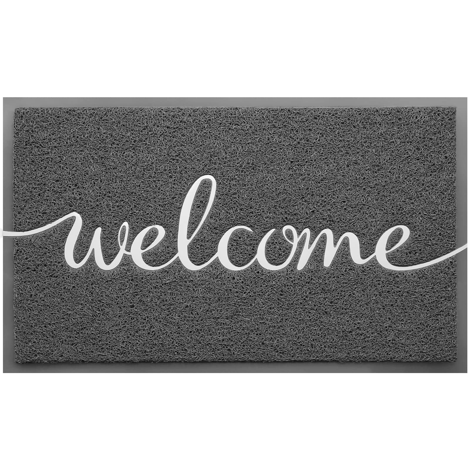 Grey Door Mat Welcome Mats Outdoor Indoor Doormat for Entryway Floor Mat