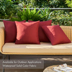 MIULEE Pack of 4 Decorative Outdoor Throw Pillow Covers Linen Waterproof Pillow Covers Summer Farmhouse Cushion Cases for Patio Garden Tent Balcony Couch Sofa 18x18 Inch Burgundy