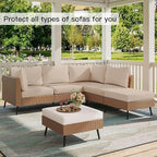 Outdoor Cushion Covers Set,14PCS Patio Furniture Couch Seat Slipcovers, Replacement for Sofa Sectional Chair(Cover，Only)