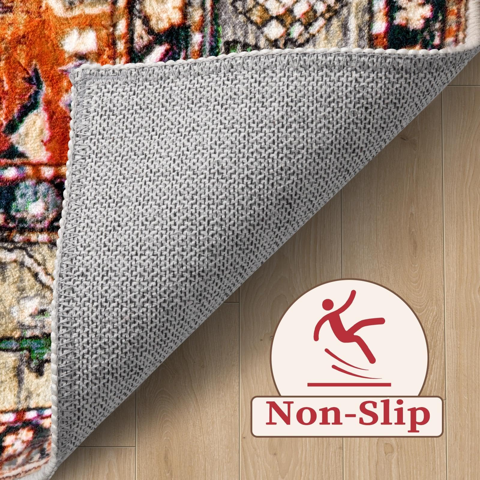 SERISSA 3x5 Washable Non Slip Boho Area Rug for Bedroom