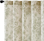 jinchan Linen Blend Floral Curtains for Living Room 96 Inch Length Farmhouse Printed Curtain Rod Pocket Back Tab Sage Green Peony Flower Patterned Drapes Bedroom Curtains Set 2 Panels