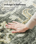 AMADA HOMEFURNISHING 6x9 Area Rugs, Blue Low-Profile Washable Rug with Non-Slip Backing & Durable Edge Binding, Vintage Rugs for Living Room, Bedroom, Dining Room