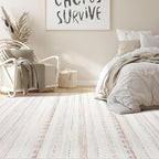 Nakagishi Boho 5x7 Area Rug Living Room Rugs Machine Washable Beige/Brown