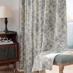 jinchan Floral Linen Blackout Curtains for Bedroom 96 Inches Long