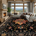 RELEANY Washable Area Rug, Large 9'x12', Black/Colorful