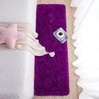 Chicrug Soft Runner Rugs for Bedroom Living Room Plush Fluffy Rug 2x6 Feet, Shag Furry Area Rug Carpet Non Shedding for Nursery Children Kids Girls Room Home Decorative, Dark Purple