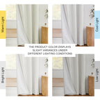 NICETOWN 100% Absolutely Blackout Linen Curtains with Thermal Insulated White Coating, Ivory, W52, 2 Pieces, Noise Reducing Textured Linen Look Curtains for Windows 95 inch Length for Classroom