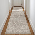 3x8 Washable Runner Rug: Vintage Medallion Kitchen Soft Rugs NaturalBeige