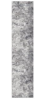 UERMEI 2x10 Washable Runner Rug for Hallway, Non Slip Low Pile Kitchen Carpet, Neutral Modern Abstract Indoor Floor Mat for Entryway Laundry, Kid & Pet Safe High Traffic Area, Grey